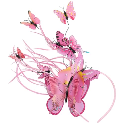 BESPORTBLE Schmetterlinge Fascinator Stirnband Für Frauen Teeparty-hut Hochzeitsfeier Schmuckaccessoire Leicht Und Elegant Tragbar von BESPORTBLE