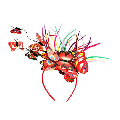 BESPORTBLE Schmetterlinge Fascinator Stirnband für Damen Leichtes Haaraccessoire mit Rüschen und Strasssteinen für Teeparty und Besondere Anlässe von BESPORTBLE
