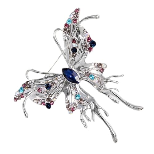 BESPORTBLE Schmetterlings brosche mit Strasssteinen Modischer Anstecker für Kleidung Hut und Accessoires Vielseitiger Schmuck für Damen Stilvoller Look für Besondere Anlässe von BESPORTBLE