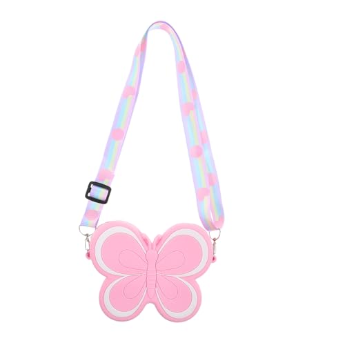 BESPORTBLE Schmetterling Tasche Aus Silikon Mädchen Geldbörse Münzbörse Kleine Umhängetasche Kompakte Handtasche Mit Verstellbarem Riemen Für Junge Mädchen von BESPORTBLE