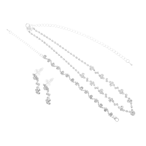 BESPORTBLE Schmuckzubehör Set Schmuck für Hochzeit Abendschmuck für formelle Damen Einfache Halsketten Schmuck für Frauen Halskette Frauenschmuck Partyschmuck Strasssteine Silber von BESPORTBLE