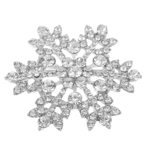 BESPORTBLE Schneeflocken Brosche für Weihnachten Strass Anstecknadel Zinklegierung Glamouröses Design für Frauen Party Hochzeit Winterurlaub von BESPORTBLE
