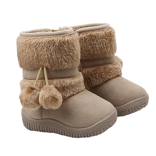 BESPORTBLE Schneestiefel mit Weicher Rutschfester Sohle Warme Winter Krabbelschuhe für Junge Mädchen Atmungsaktiv Vielseitig Kombinierbar zum Laufenlernen Beige Innenlänge von BESPORTBLE