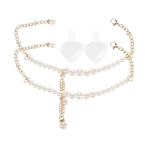 BESPORTBLE Schuhriemen für High Heels mit Abnehmbaren Perlen Rutsch Knöchelriemen für Damen Pumps Eleganter Halter gegen Rutschen und Fallen Leicht und für Sicheren Halt von BESPORTBLE