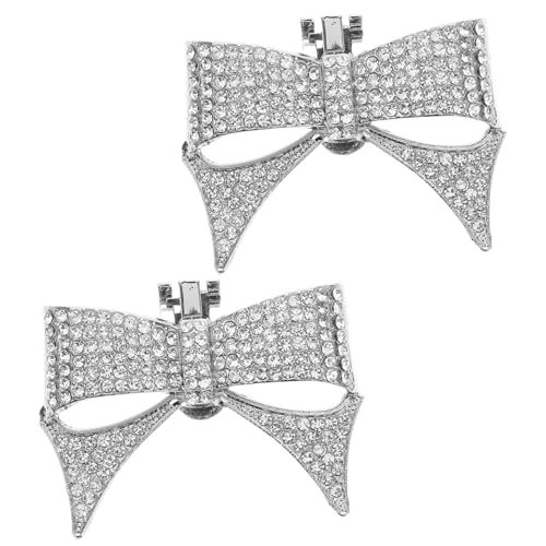 BESPORTBLE Schuhverzierung Silber Bowknot Shaped Ornament mit Strasssteinen Abnehmbare Legierungsschleifen für Damen Elegante Schuhdekoration für Hochzeit Party Geschenk und DIY basteln von BESPORTBLE