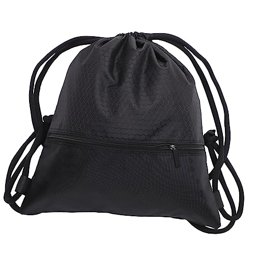 BESPORTBLE Schwarze Basketballtasche Für Herren Aus Nylon-netzmaterial Robust Und Langlebig Mit Kordelzugverschluss Groß Genug Für Basketball Kleidung Sportausrüstung Und Schuhe Für Basketbal von BESPORTBLE