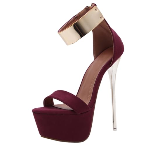 BESPORTBLE Schwarze Damen Sandalen mit Dünnem Absatz Wasserdichte Sommer Schuhe Kühle Fußbekleidung Rutschfeste High Heels Eleganter Stil für Sommer und Strand von BESPORTBLE