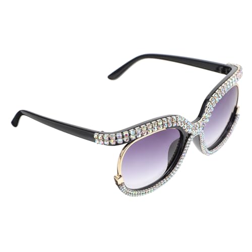 BESPORTBLE Schwarze Sonnenbrille mit Strasssteinen Damen Modische Winddichte Komfortable Streetstyle Brille für Fotoshooting und Outdoor Events BESPORTBLE Schwarze Sonnenbrille mit Strasssteinen Damen Modische Winddichte Komfortable Streetstyle Brille für Fotoshooting und Outdoor Events von BESPORTBLE