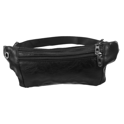 BESPORTBLE Schwarze Tragbare Hüfttasche Für Männer Stilvolle Umhängetasche Mit Kopfhörerstecker Verstellbare Brusttasche Für Outdoor Aktivitäten Leichte Und Robuste Sporttasche von BESPORTBLE