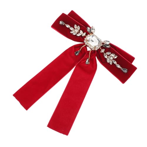 BESPORTBLE Schwarze Vintage Schleifenbrosche mit Strasssteinen Viktorianischer Samt-broschenanhänger für Damen Elegante Britische Krawattenbrosche für Schuluniformen Cardigans und von BESPORTBLE