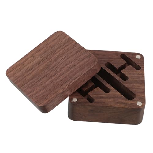 BESPORTBLE Schwarze Walnuss Manschettenknopf Box Elegantes Reise Schmuck Organizer Herren Manschettenknöpfe Aufbewahrungskoffer Klassisch Langlebig Einfaches Design von BESPORTBLE