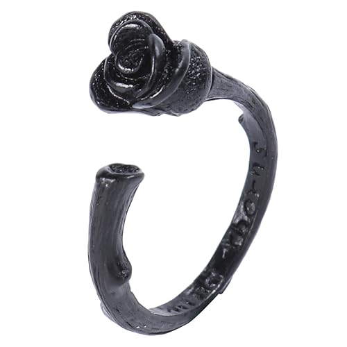 BESPORTBLE Schwarzer Kreativer Offener Damenring Design aus Leichtem Kupfer Langlebiger Persönlicher Lustiger Schmuck für Frauen Modischer Statement Ring mit Feiner Verarbeitung von BESPORTBLE