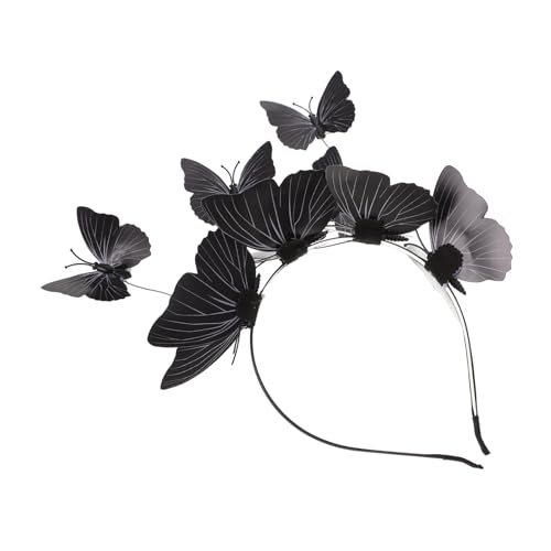 BESPORTBLE Schwarzes Schmetterlings-Stirnband Für Damen - Eleganter Haarschmuck Für Kostüme Festivals Und Partys Perfekte Ergänzung Für Ihr Schmetterling Kostüm Oder Als Faszinator von BESPORTBLE