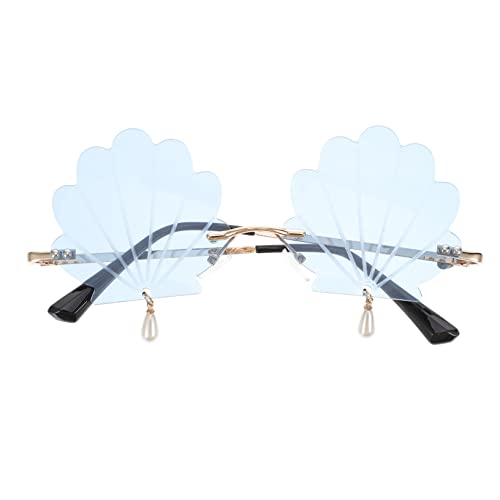 BESPORTBLE Shell Design Sonnenbrille Damen Herren Leichtgewichtige Photographie Eyewear UV Schutz Trendige Blaue Streetstyle Brille für Alltag Festival und Urlaub von BESPORTBLE