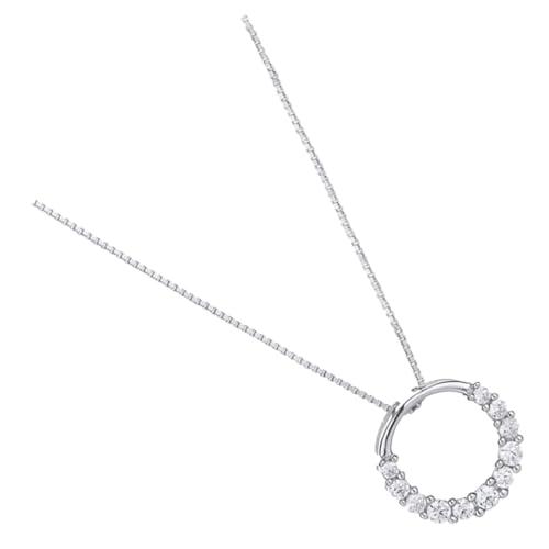 BESPORTBLE Kreisring Halskette Silber Damen Schlüsselbein Schmuck Einfach Halsdekoration Runder Anhänger Modeaccessoire Leicht Tragen von BESPORTBLE