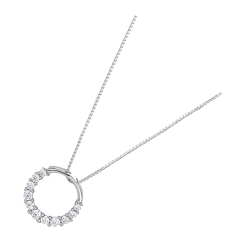 BESPORTBLE Kreis Ring Halskette Silber Halskette Einfache Schlüsselbein Kette Frauen Hals Schmuck Für Damen von BESPORTBLE