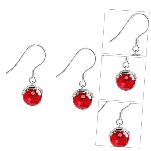 BESPORTBLE Silber Ohrhänger mit Roter Schneeflocke Damen Ohrringe im Retro Stil Leichte Acrylperlen Winter und Weihnachtsdekoration Angenehmer Hautkontakt von BESPORTBLE