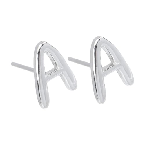 BESPORTBLE Silber Ohrstecker Buchstabe A Initial Ohrschmuck mit Push Back Verschluss Minimalistisches Design Leicht zu Tragen für Alltag und Casual Outfits von BESPORTBLE