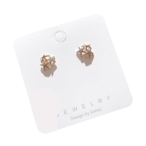 BESPORTBLE Silber Ohrstecker Damen Fünf zackiger Stern Zirkonia Ohrschmuck Elegant Modisch Alltag von BESPORTBLE