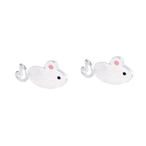 BESPORTBLE Silber Ohrstecker Mausform Mattiert Damen Ohrschmuck Casual Jewelry Modisch Geburtstag Party von BESPORTBLE