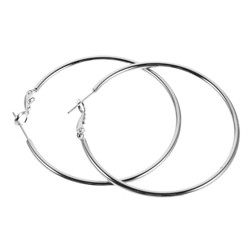 BESPORTBLE Silberne Große Creolen Hypoallergene Leichte Runde Dangle Ohrringe Minimalistisches Statement Design Partyohrhänger für Damen und Mädchen von BESPORTBLE