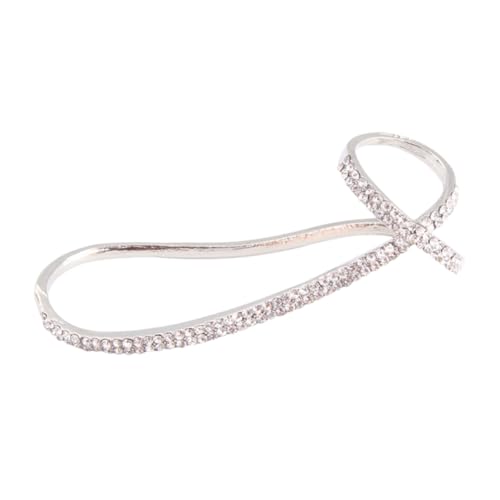 BESPORTBLE Silberner Damenring Palm Cuff mit Mehrlagigem Blumen Design Verstellbarer Palm Ring und Handarmband Eleganter Schmuck für Frauen Besonderer Party und Alltagslook von BESPORTBLE
