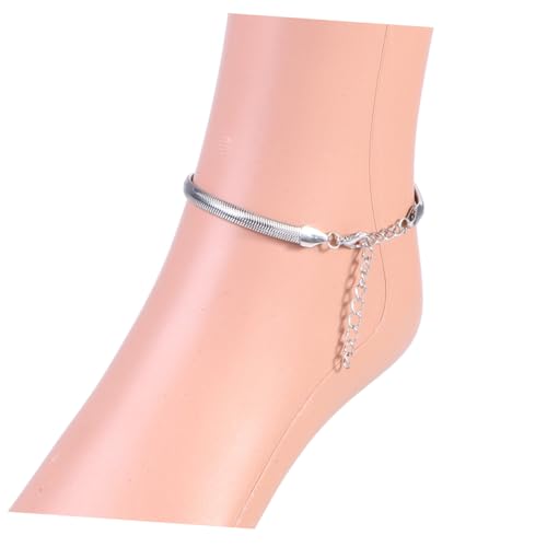 BESPORTBLE Silbernes Damen Fußkettchen mit Feiner Fischschuppen Kette Leichtes Elegantes Strand Schmuckstück für Frauen Verstellbare Metallkette für Sommer und Alltag von BESPORTBLE