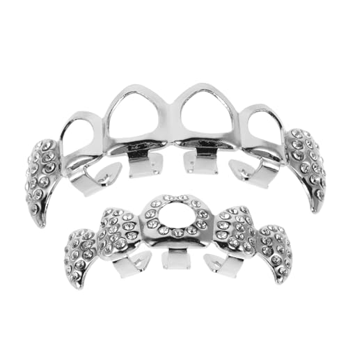 BESPORTBLE Kupfer Zahngrill Mit Strasssteinen Hohl Für Komfort Vampirzahn-design Für Cosplay Und Halloween-partys Künstliche Zahnkappe Als Zahnschmuck von BESPORTBLE
