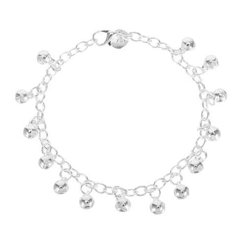 BESPORTBLE Silberplattiertes Damen Fußkettchen mit Glockenanhänger Verstellbares Armband Modisches Schmuckstück für Alltag und Leicht Klingelnd Stilvoll und Vielseitig von BESPORTBLE