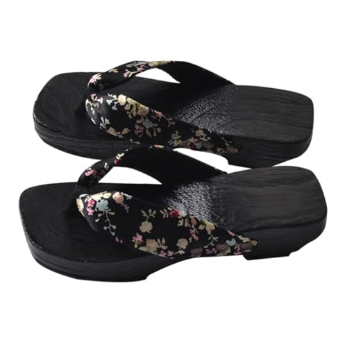 BESPORTBLE Sommer Damen Clogs Holz Sandalen Kreativ Hoher Absatz Zehentrenner Modisch Für Innen Außen Strand Bad Schuhe von BESPORTBLE