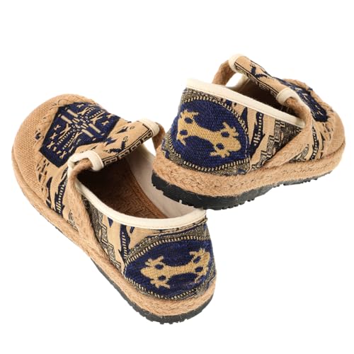 BESPORTBLE Sommer Damen Stoffschuhe Ethnischer Stil Flache Baumwoll Leinen Ballerinas Atmungsaktiv Komfortabel rutschfeste Sohle Elegant Für Alltag Familie Freunde von BESPORTBLE