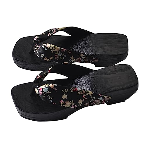 BESPORTBLE Sommer Holzclogs Damen Zehentrenner Sandalen Atmungsaktiv Kreativ Japanische Hausschuhe Bequeme Flache Sohle Modisch Für Alltag Strand von BESPORTBLE