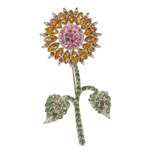 BESPORTBLE Sonnenblumen Brosche Anstecknadel für Damen Metall Schal Pin mit Funkelnden Rhinestones Elegantes Accessoire zur Dekoration von Kleidung Schals Taschen Perfektes für Besondere von BESPORTBLE