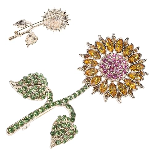 BESPORTBLE Sonnenblumen Brosche mit Anstecknadel für Damen Vielseitiges Accessoire für Kleider Schals Taschen Langlebige Metallverarbeitung für Besondere Anlässe von BESPORTBLE