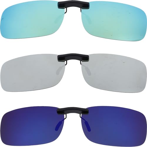 BESPORTBLE Sonnenbrillen Clip Myopie Sonnenbrille Polarisierte Clip Fahrer Brille Clip Polarisierte Gläser Sonnenbrillenaufsatz fr Brillentrger 3 STÜCK von BESPORTBLE
