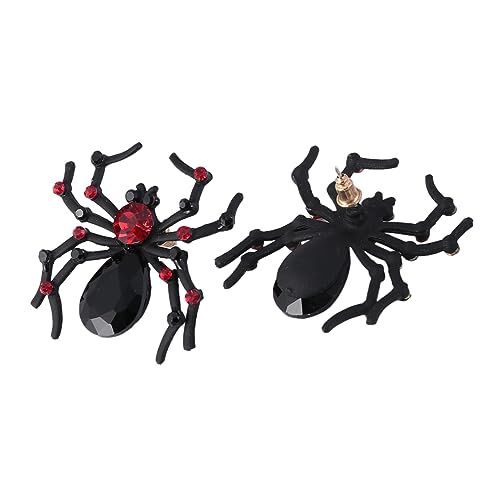 BESPORTBLE Spinnenohrringe mit Kristallbesatz Schwarze Alloy Ohrstecker Stylische Halloween Deko Leichte Studs Accessoires für Damen Perfektes zu Halloween und Partys von BESPORTBLE