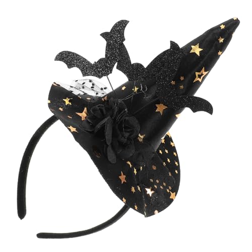 BESPORTBLE Halloween Hexenhut Stirnband Mit Spitze Für Damen Hexen-accessoire Für Halloween Party Schwarzer Hexenhut Für Cosplay Und Kostüme von BESPORTBLE