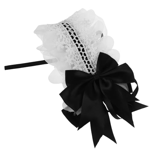 BESPORTBLE Spitzenhaarband Vintage Für Frauen Und Mädchen Rüsche Kopfschmuck Haarband Mit Schleife Dekoration Kopfbedeckung Lolita Stil Haarband Party Accessoire Kostüm Reifen Süßes von BESPORTBLE