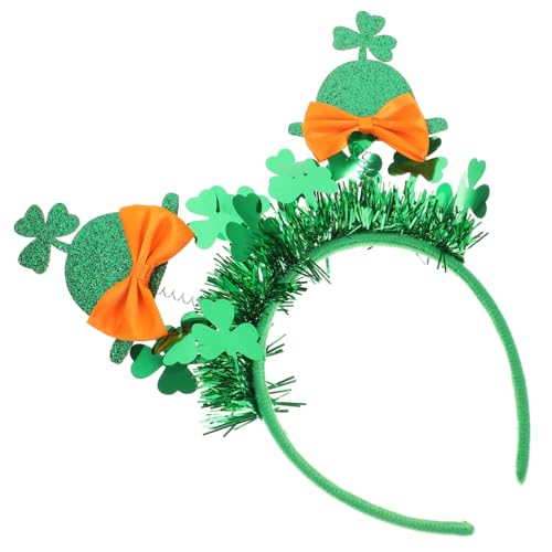 BESPORTBLE St Patrick's Day Stirnband Kleeblatt-haarband Mit Schleife Und Mini-dekor Dekoratives Stirnband Für Damen Passend Für Irische Festivals Und Partys von BESPORTBLE