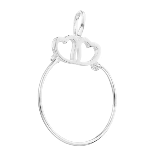 BESPORTBLE Sterling Silber Doppelherz Charm Holder Halskette Anhänger Schmuck Symbol Liebe für Damen Elegantes Design Langlebig Romantisches Geschenk von BESPORTBLE