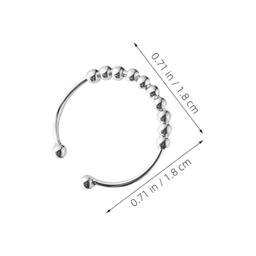BESPORTBLE Sterling Silber Perlenring Damen Offenes Design Verstellbar Stapelbar Stil Eleganter Fingerring Für Täglichen Gebrauch Und Besondere Anlässe von BESPORTBLE