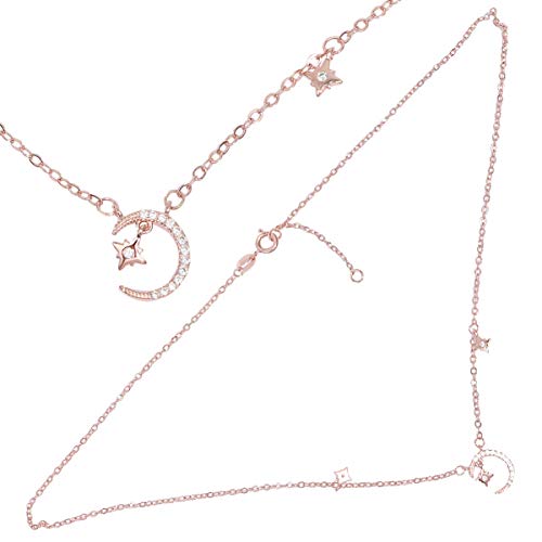 BESPORTBLE Stern-Mond-Anhänger Modekette Halskette mit Schlüsselbeinkette Halsanhänger Halsschmuck Rose Gold von BESPORTBLE