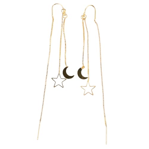 BESPORTBLE Stern Mond Ohrhänger Damen Filigraner Faden Ohrring mit Hohlem Stern Design Leichter Tassel Dangle Schmuck Trendige Ohrdekoration für Frauen und Mädchen BESPORTBLE Stern Mond Ohrhänger Damen Filigraner Faden Ohrring mit Hohlem Stern Design Leichter Tassel Dangle Schmuck Trendige Ohrdekoration für Frauen und Mädchen von BESPORTBLE