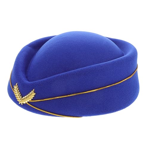 BESPORTBLE Damenhut Stewardess-hut Baskenmütze Aus Kunstwolle Für Cosplay Flugbegleiter-uniform-zubehör von BESPORTBLE
