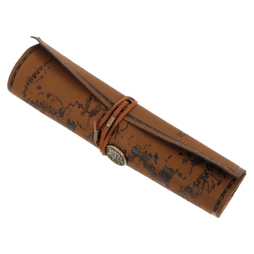 BESPORTBLE Stiftehülle Aus Canvas Aufrollbar Für Reiseutensilien Großes Federmäppchen Mit Schatzkartenmuster Organisierter Stiftetasche Für Make-up Pinsel Und Schreibwaren von BESPORTBLE