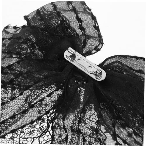 BESPORTBLE Stilvolle Damen brosche Schleife aus Zarter Spitze Modische Bowtie Anstecknadel aus Langlebigem und Vielseitiges Schmuckaccessoire für Blusen und Kleider in Schwarz von BESPORTBLE