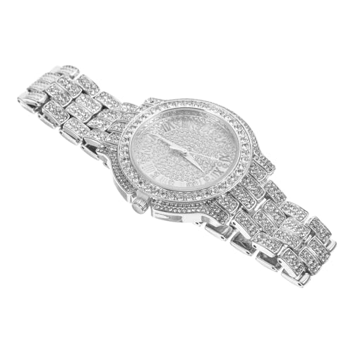 BESPORTBLE Damen Armbanduhr Strass Quarzuhr mit Römischen Ziffern Dekorative Uhr für Frauen Modisches Armband Elegantes Design für Freizeit und Business von BESPORTBLE