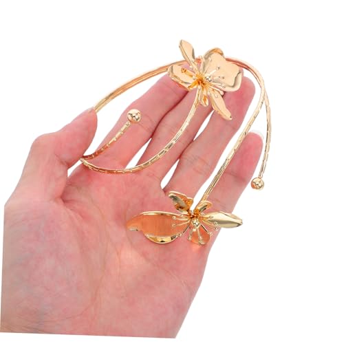 BESPORTBLE Stilvoller Armreif Damen Metall Blütenmotiv Offenes Oberarm Armband Verstellbar Schmuck für Party Hochzeit Alltag von BESPORTBLE
