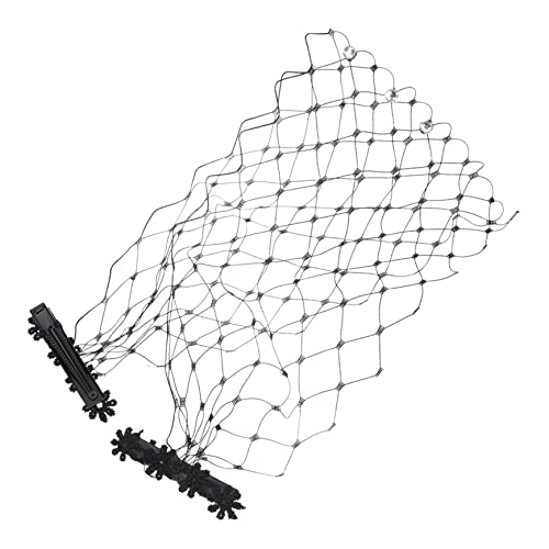BESPORTBLE Strass-Schleier bridal veil hochzeitskleider brautkleidung Schleier mit Clips Brautschleier Maskerade Braut- Damen Gesichtsschleier für Teeparty Tea -Party -Faszinator Netz Black von BESPORTBLE