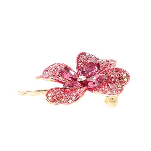 BESPORTBLE Strass-brosche Mit Vierblättrigem Kleeblatt Broschennadeln Mit Strasssteinen Strassbroschen Für Damen Blume Brosche Kristall Brosche Ballettbrosche Zinklegierung Rosa von BESPORTBLE